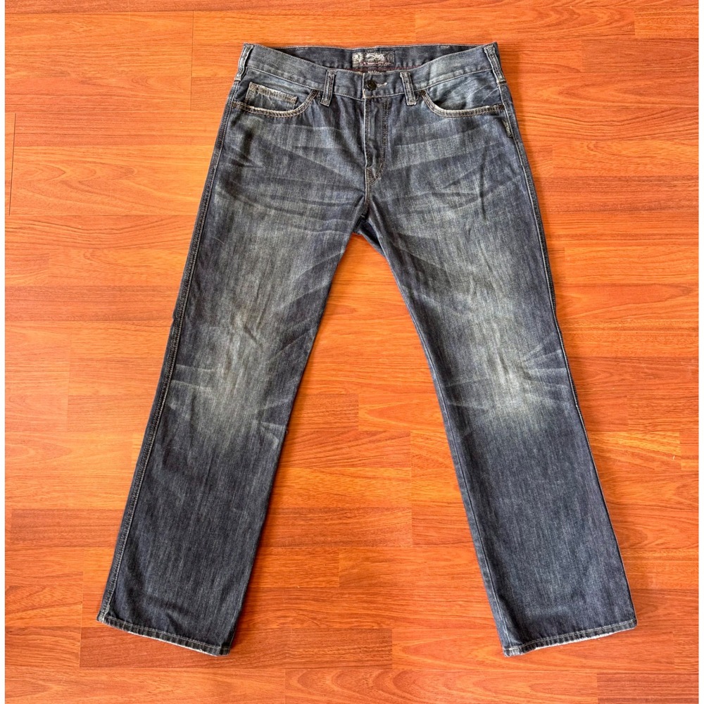 Silver Jeans Co Nash Mens 36x32 Dark Wash Straight Leg Denim Jeans